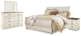 J&M Furniture - Ashley Furniture - Willowton King Sleigh Bed, Dresser, Mirror and Nightstand - King Sleigh Bed, Dresser, Mirror and Nightstand - B267B33